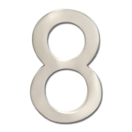 Brass 4 Inch Floating House Number Satin Nickel 8